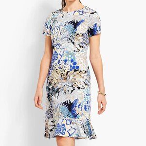 Talbots Size 10 Botanical Garden Sheath Dress.  Excellent, Like New Condition
